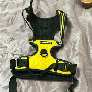 Yellow and Black Dog Harness